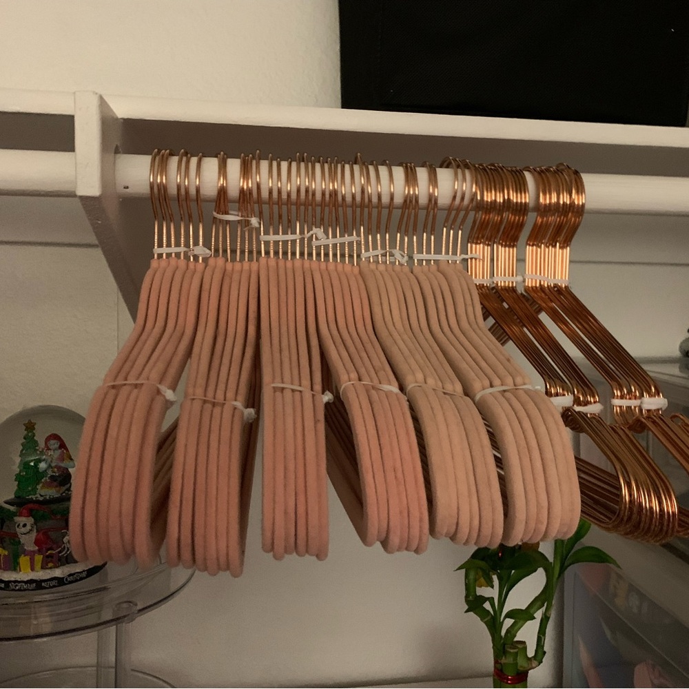 Rose gold pink hangers